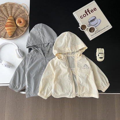 -ベビーキッズアウター フーディパーカージャケット フード付きウィンドブレーカー ジャンパー 2カラー - mamahalo shop - ショートコート・ジャケット・ジャンパー -  べビー服 - 子供服 - 男の子 - 女の子