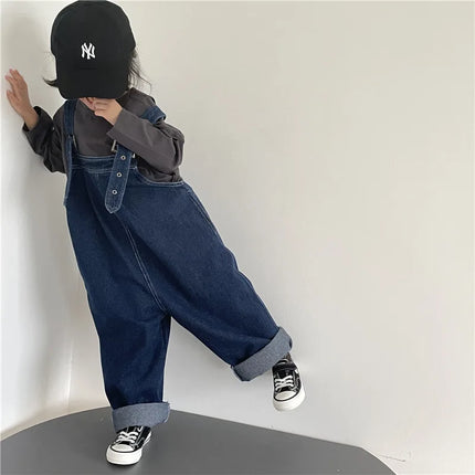 キッズパンツ オーバーオール デニムサロペット サスペンダーパンツ - mamahalo shop - オーバーオール - ベビー服 - 子供服 - 男の子 - 女の子