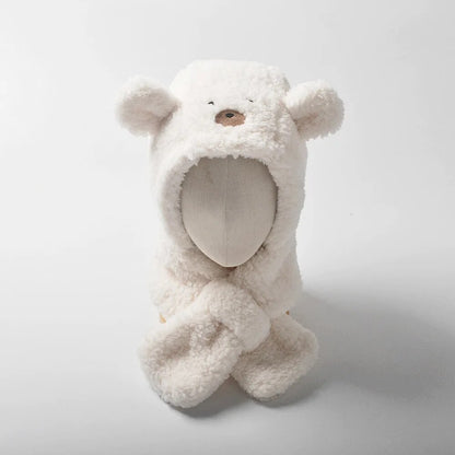 -ベビー キッズ くま ベア 耳付き マフラーキャップ ネックウォーマー 帽子 - mamahalo shop - ベビー用帽子 -  べビー服 - 子供服 - 男の子 - 女の子