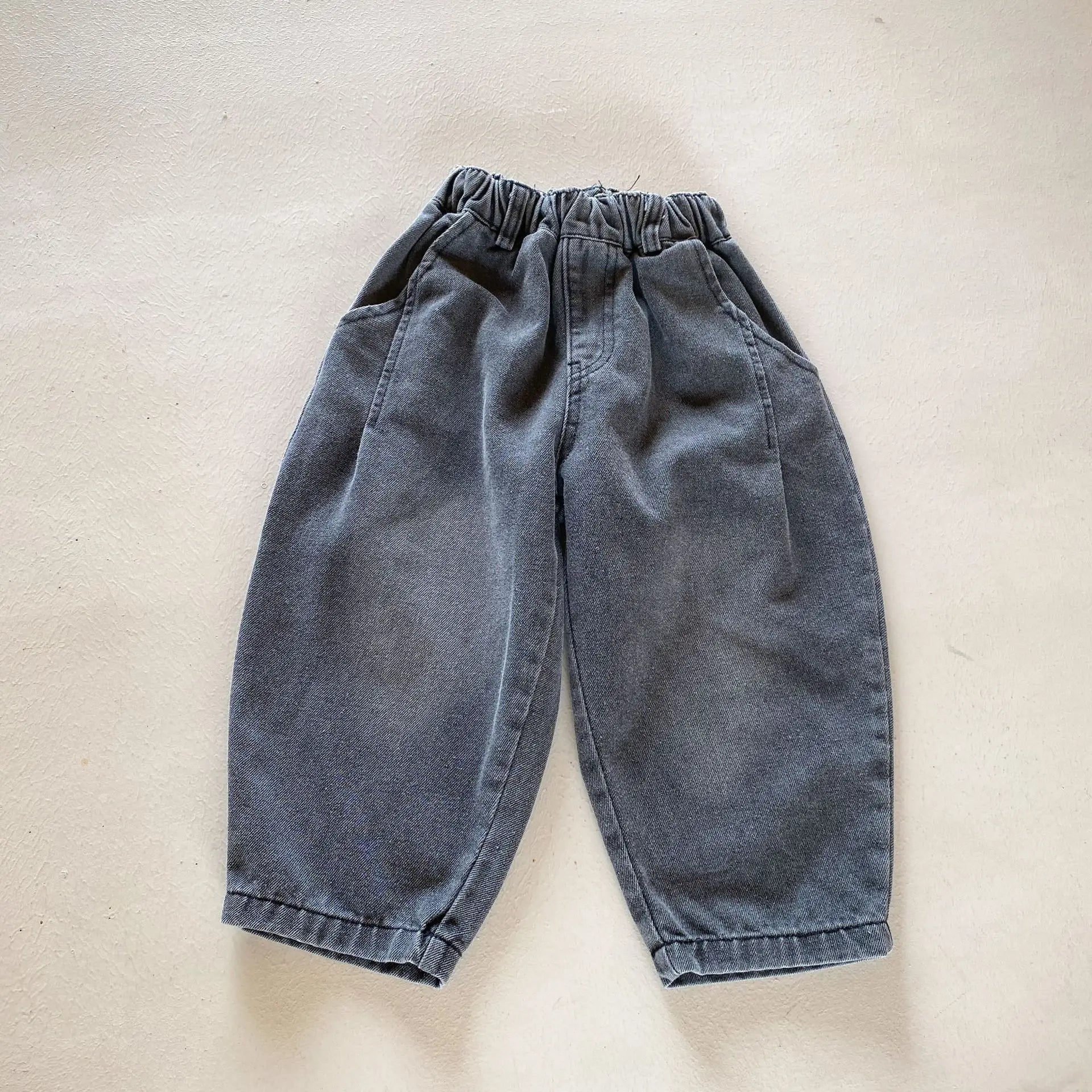 -キッズパンツ ルーズロングデニムパンツ ジーンズ2カラー - mamahalo shop - デニムパンツ -  べビー服 - 子供服 - 男の子 - 女の子