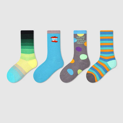 -キッズソックス 靴下4足セット ワッペンワンポイント ボーダー【mh0004066】 - mamahalo shop - ベビー用靴下・タイツ -  べビー服 - 子供服 - 男の子 - 女の子