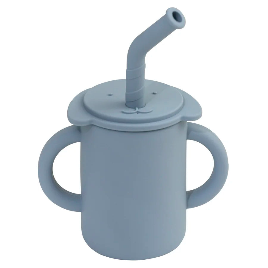 -☺︎ ベビーマグ ストローマグ ハンドル 持ち手付き 象エレファント シリコンカップ - mamahalo shop - ベビーキッズ食器 -  べビー服 - 子供服 - 男の子 - 女の子