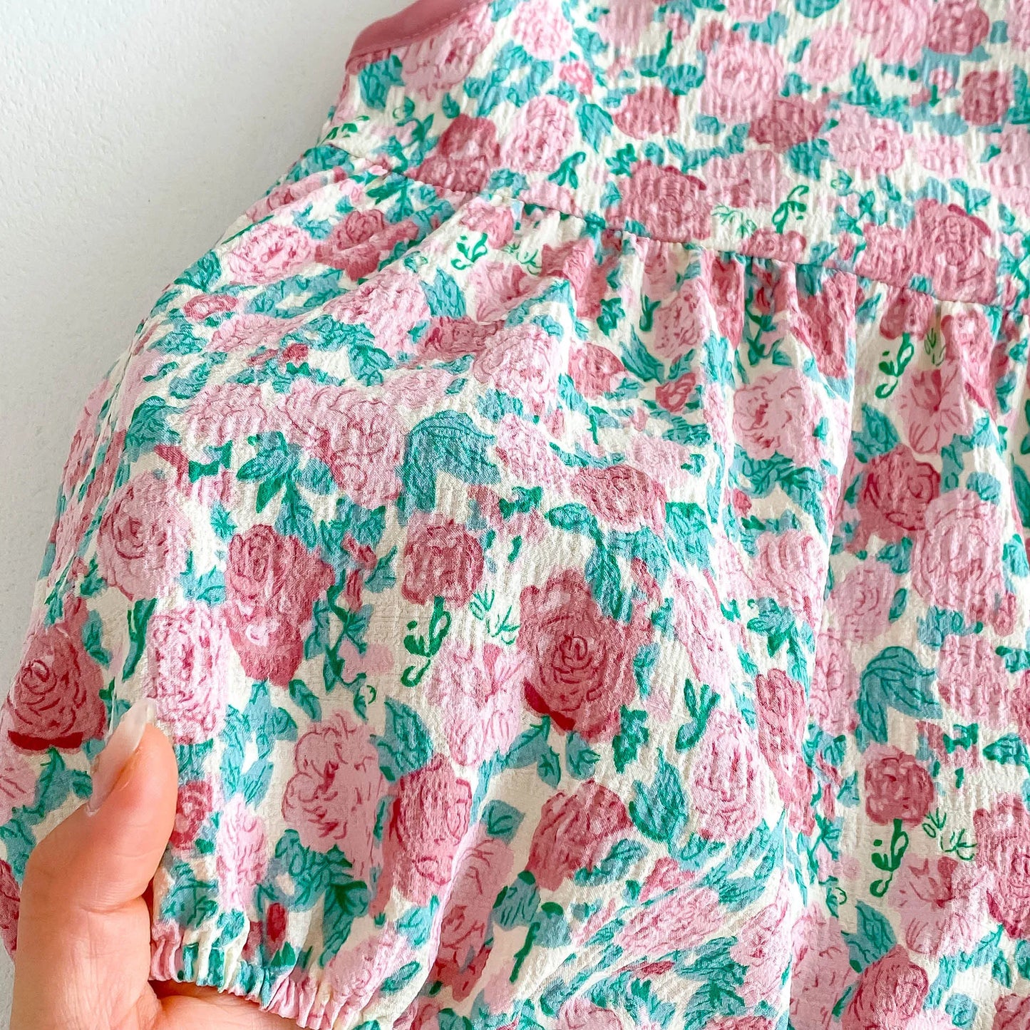 -ベビーロンパース ノースリーブボディスーツ フラワー花柄プリント リボン【mh0005096】 - mamahalo shop - ノースリーブロンパース -  べビー服 - 子供服 - 男の子 - 女の子