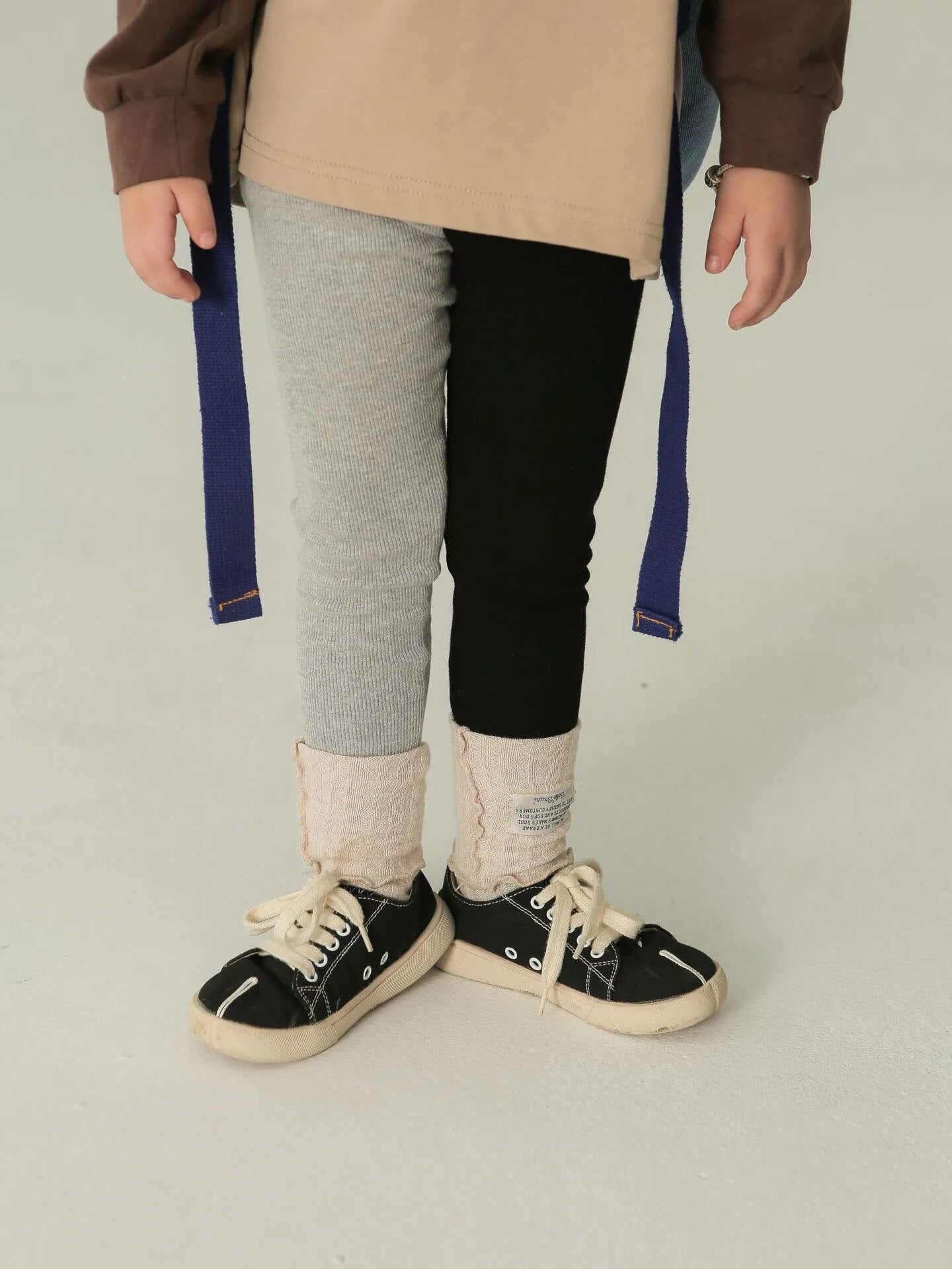 -キッズ レギンスパンツ バイカラー パッチワーク 3カラー ユニセックス 男の子 女の子 子供服 - mamahalo shop - レギンスパンツ -  べビー服 - 子供服 - 男の子 - 女の子