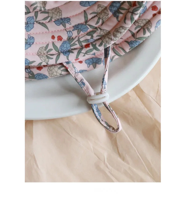 -キッズ帽子 サマーハット 日除け スイミングキャップ プール帽 フラワープリント柄【mh0004661】 - mamahalo shop - ベビー用帽子 -  べビー服 - 子供服 - 男の子 - 女の子