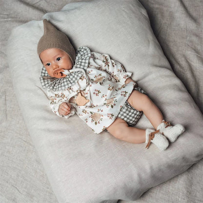 -ベビートップス 長袖チュニックブラウス フラワー花柄プリント チェック【mh0006250】 - mamahalo shop - 長袖シャツ・ブラウス -  べビー服 - 子供服 - 男の子 - 女の子