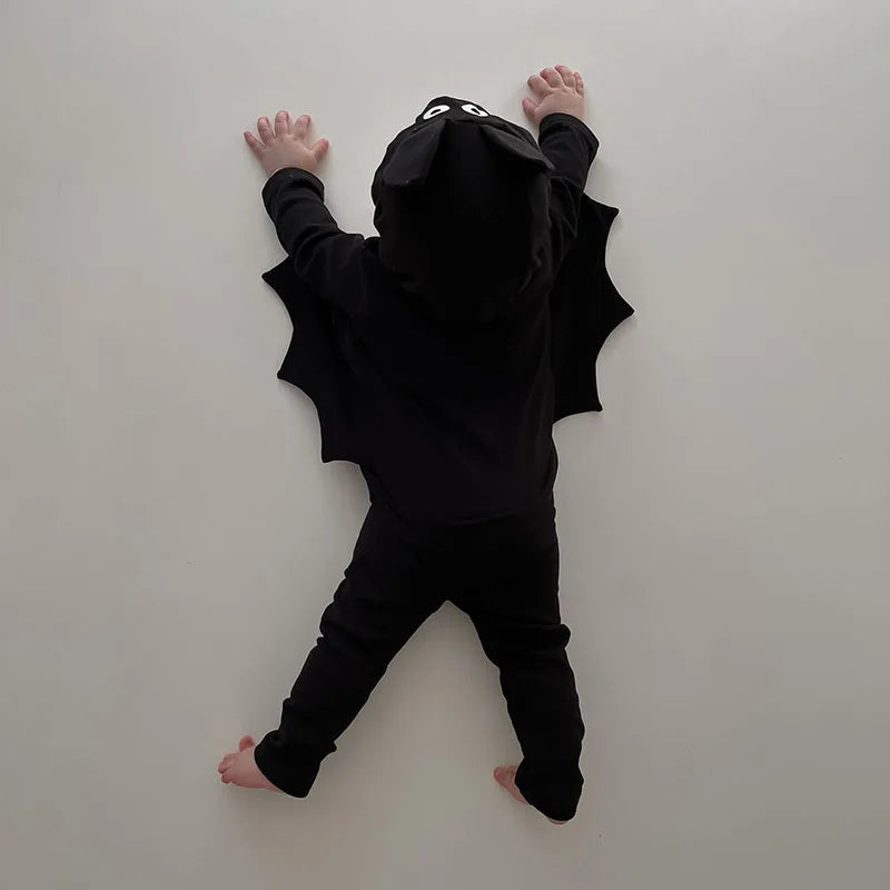 -ベビーコスチューム バットスーツ コウモリ ハロウィンコスチューム シャツ+パンツ+帽子 Halloween 👻【mh0006500】 - mamahalo shop - 長袖セットアップ -  べビー服 - 子供服 - 男の子 - 女の子