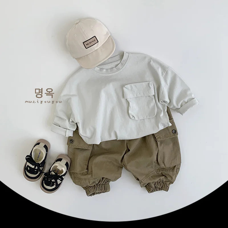 -キッズパンツ アーミッシュルーズロングカーゴパンツ 2カラー - mamahalo shop - ロングパンツ・スウェットパンツ -  べビー服 - 子供服 - 男の子 - 女の子