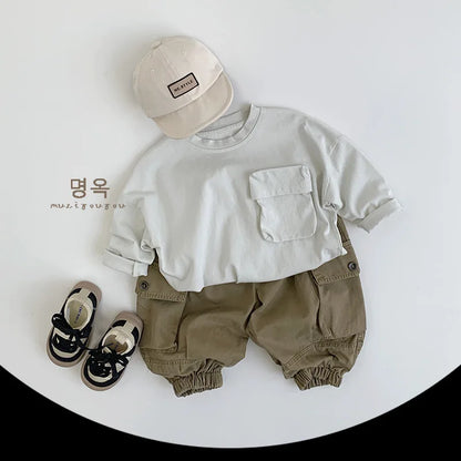 -キッズパンツ アーミッシュルーズロングカーゴパンツ 2カラー - mamahalo shop - ロングパンツ・スウェットパンツ -  べビー服 - 子供服 - 男の子 - 女の子