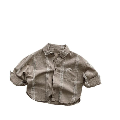 -キッズトップス 長袖シャツ 幾何学 ストライプ 2カラー - mamahalo shop - 長袖シャツ・ブラウス -  べビー服 - 子供服 - 男の子 - 女の子