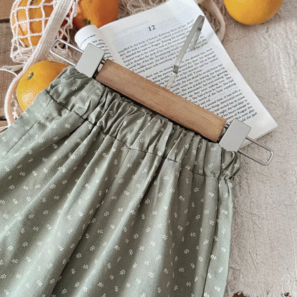 -ベビーパンツ 裾レース ワイドルーズ ロングパンツ 水玉ドットプリント 2カラー【mh0006382】 - mamahalo shop - ロングパンツ・スウェットパンツ -  べビー服 - 子供服 - 男の子 - 女の子