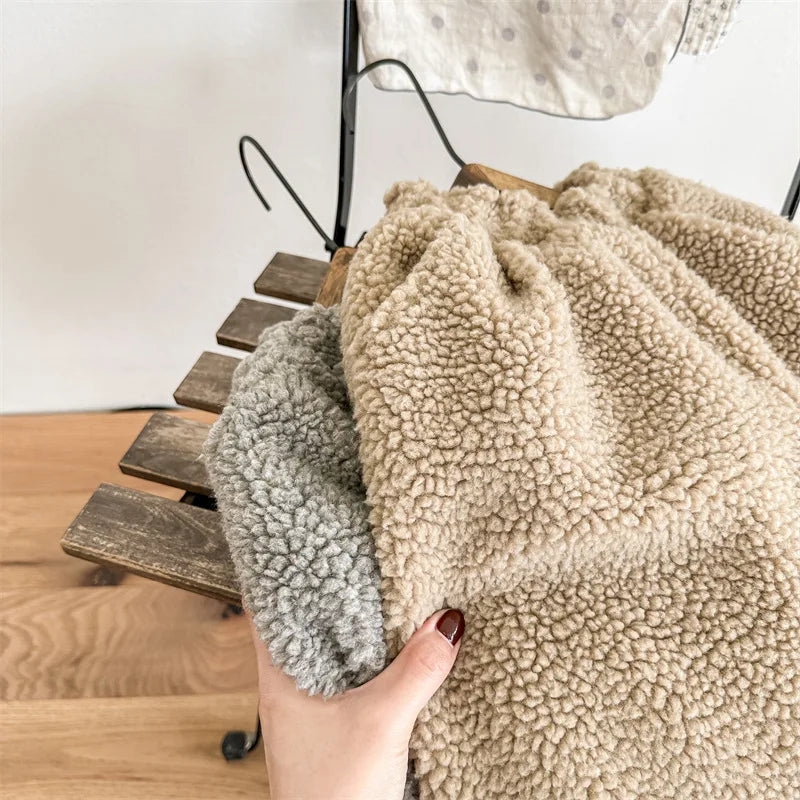 -キッズパンツ ボアフリースロングパンツ ルーズパンツ グレー カーキ 2カラー - mamahalo shop - ロングパンツ・スウェットパンツ -  べビー服 - 子供服 - 男の子 - 女の子