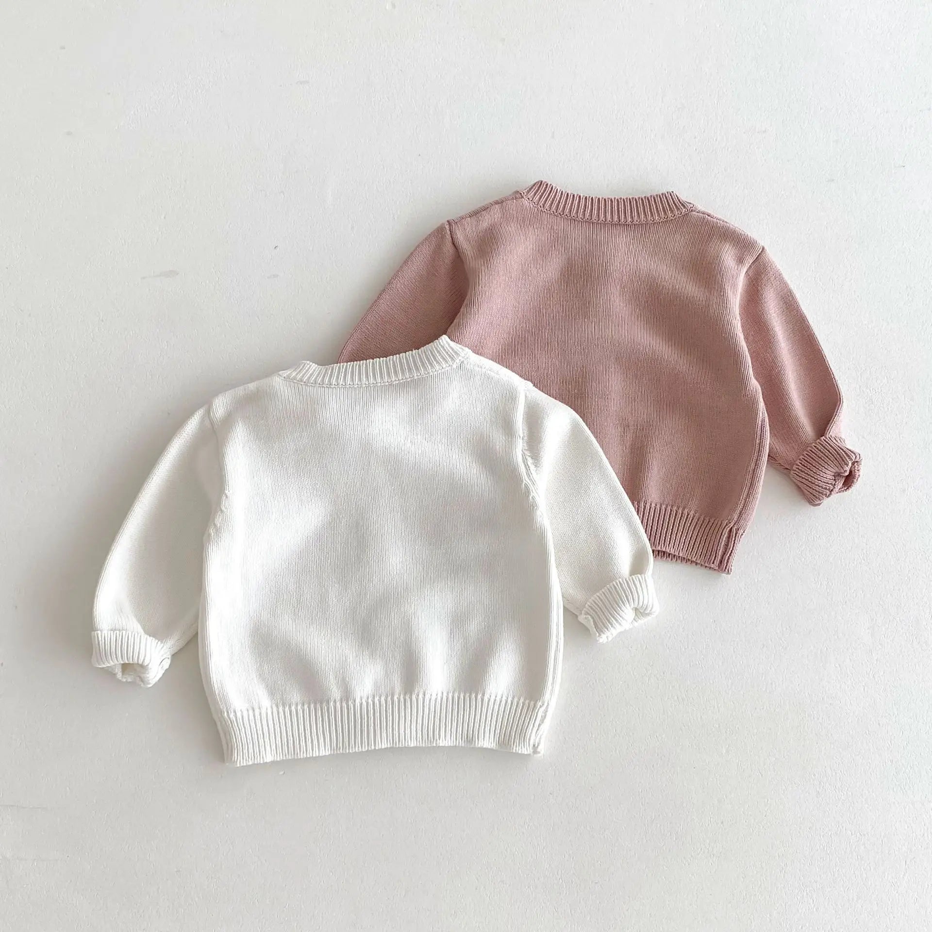 -キッズカーディガン ニットジャケット フラワー花柄刺繍 2カラー【mh0006644】 - mamahalo shop - カーディガン・パーカー -  べビー服 - 子供服 - 男の子 - 女の子