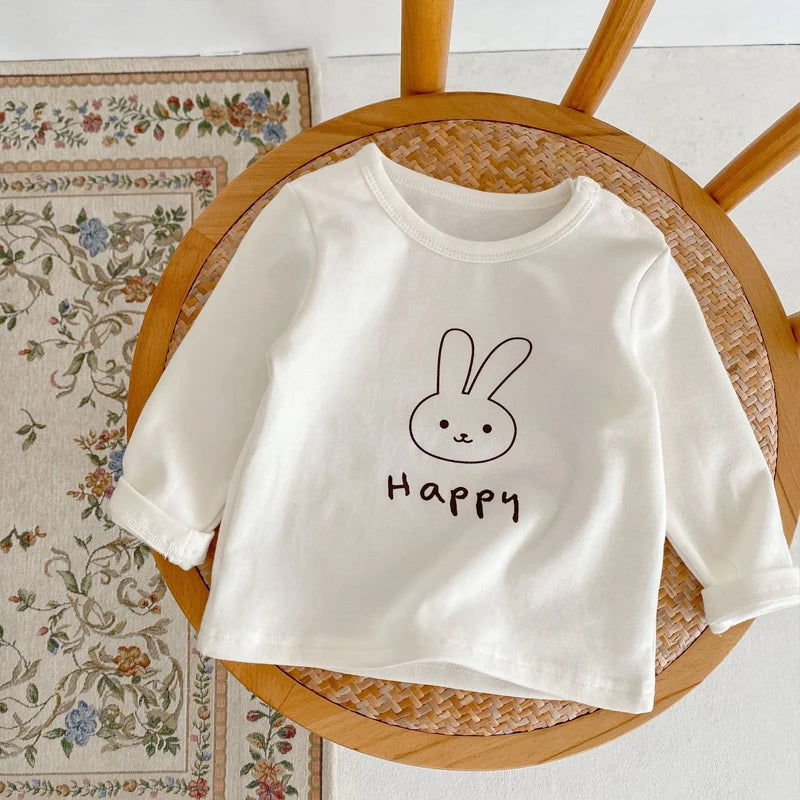 -ベビートップス うさぎバニープリント長袖Tシャツ 3カラー【mh0006992】 - mamahalo shop - 長袖Tシャツ -  べビー服 - 子供服 - 男の子 - 女の子