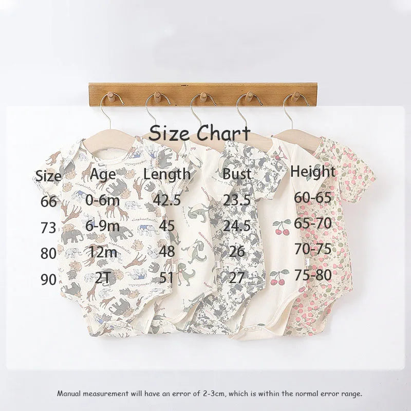 -ベビーロンパース 半袖ボディスーツ チェリーダイナソープリント柄【mh0004862】 - mamahalo shop - 半袖ロンパース -  べビー服 - 子供服 - 男の子 - 女の子