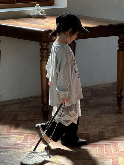 -キッズトップス レターロゴプリント長袖Tシャツ 3カラー - mamahalo shop - 長袖Tシャツ -  べビー服 - 子供服 - 男の子 - 女の子