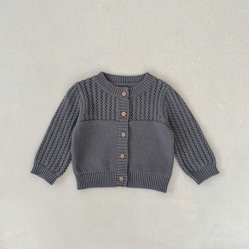 -ベビーカーディガン ニットセータートップス カーキ/グレー/2カラー - mamahalo shop - カーディガン・パーカー -  べビー服 - 子供服 - 男の子 - 女の子