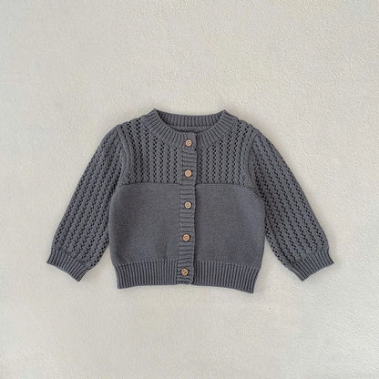 -ベビーカーディガン ニットセータートップス カーキ/グレー/2カラー - mamahalo shop - カーディガン・パーカー -  べビー服 - 子供服 - 男の子 - 女の子