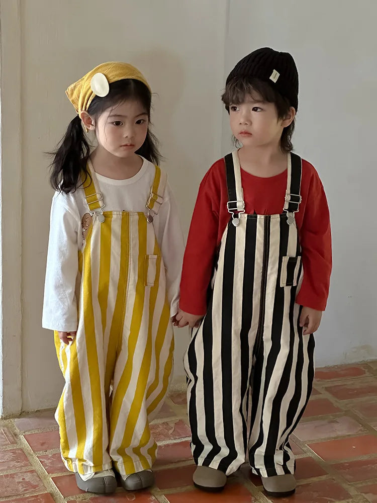 -キッズオーバーオール ストライプルーズサスペンダーパンツ 2カラー【mh0006899】 - mamahalo shop - オーバーオール -  べビー服 - 子供服 - 男の子 - 女の子