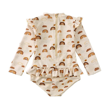 -# キッズ水着 帽子セット 長袖ワンピース ラッシュガード 虹レインボー 水玉ドット ストライプ トロピカル スイムウェア【mh0005119】 - mamahalo shop - ベビー用水着 -  べビー服 - 子供服 - 男の子 - 女の子