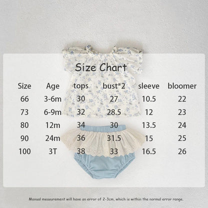 -ベビーセットアップ 2点セット 半袖ブラウス+レースフリルブルマパンツ【mh0006522】 - mamahalo shop - 半袖セットアップ -  べビー服 - 子供服 - 男の子 - 女の子