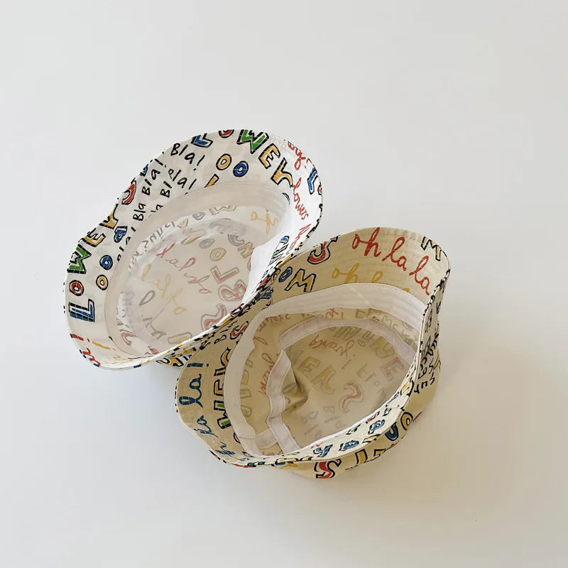 -キッズ レターロゴ バケットハット 帽子【mh0000745】 - mamahalo shop - ベビー用帽子 -  べビー服 - 子供服 - 男の子 - 女の子