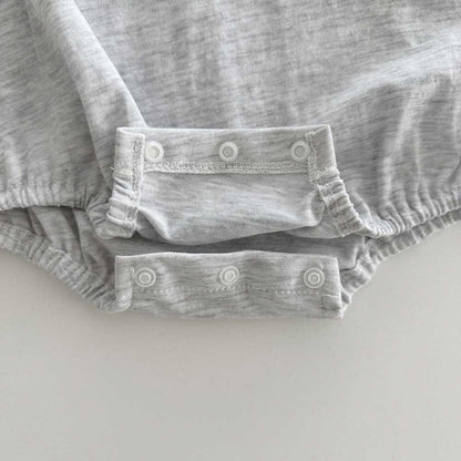 -ベビー くま ベア ワンポイント プリント 半袖 Tシャツ ロンパース ホワイト ブラック グレー ユニセックス【mh0002000】 - mamahalo shop - 半袖ロンパース -  べビー服 - 子供服 - 男の子 - 女の子