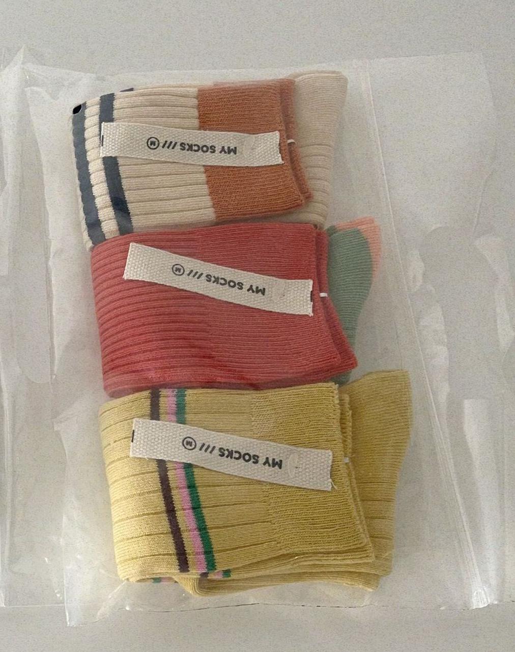 -ベビー キッズ おしゃれ ボーダー ソックス 靴下 3足 セット【mh0002580】 - mamahalo shop - ベビー用靴下・タイツ -  べビー服 - 子供服 - 男の子 - 女の子