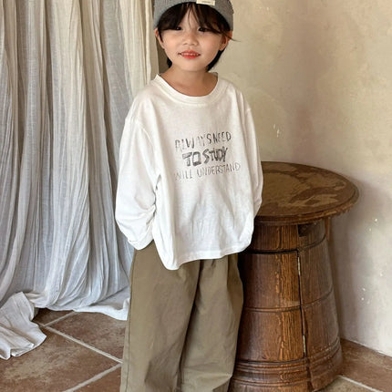 キッズパンツ ベーシックワイドストレートパンツ 2カラー - mamahalo shop - ロングパンツ・スウェットパンツ -  べビー服 - 子供服 - 男の子 - 女の子