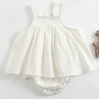 -ベビーロンパース ノースリーブスカートボディスーツ 2カラー【mh0006173】 - mamahalo shop - ノースリーブロンパース -  べビー服 - 子供服 - 男の子 - 女の子