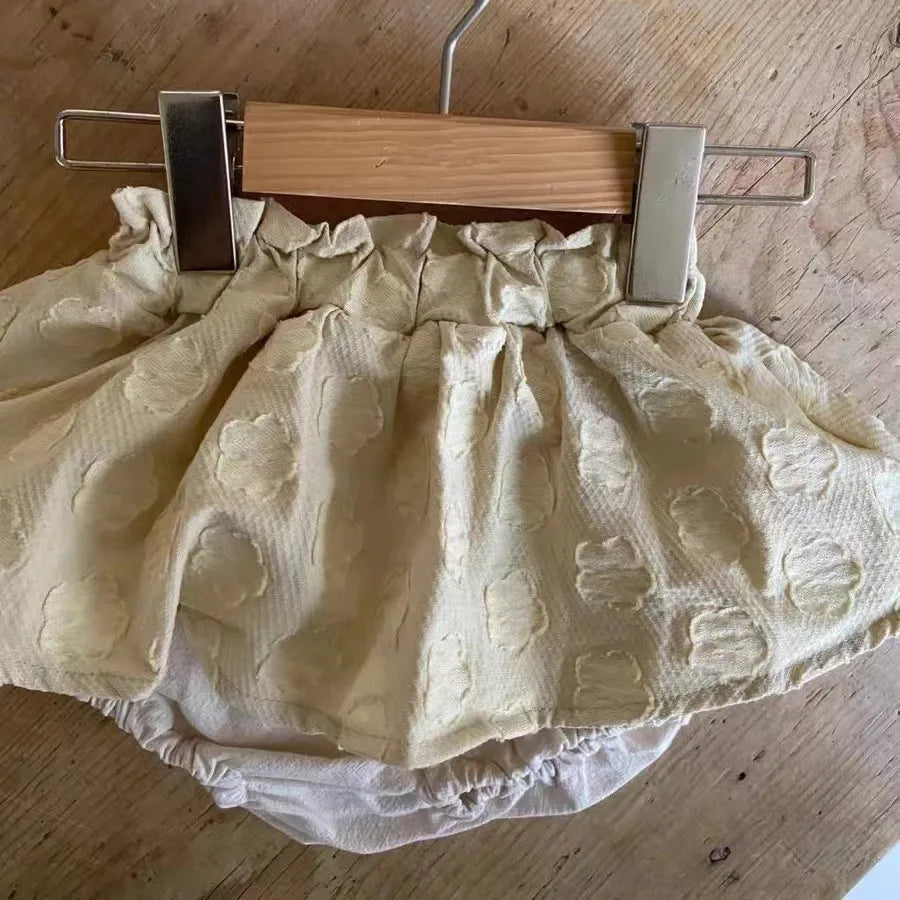 -ベビースカート ブルマパンツ フラワー刺繍 ドッキング ブルマパンツインスカート【mh0006380】 - mamahalo shop - ブルマパンツ -  べビー服 - 子供服 - 男の子 - 女の子