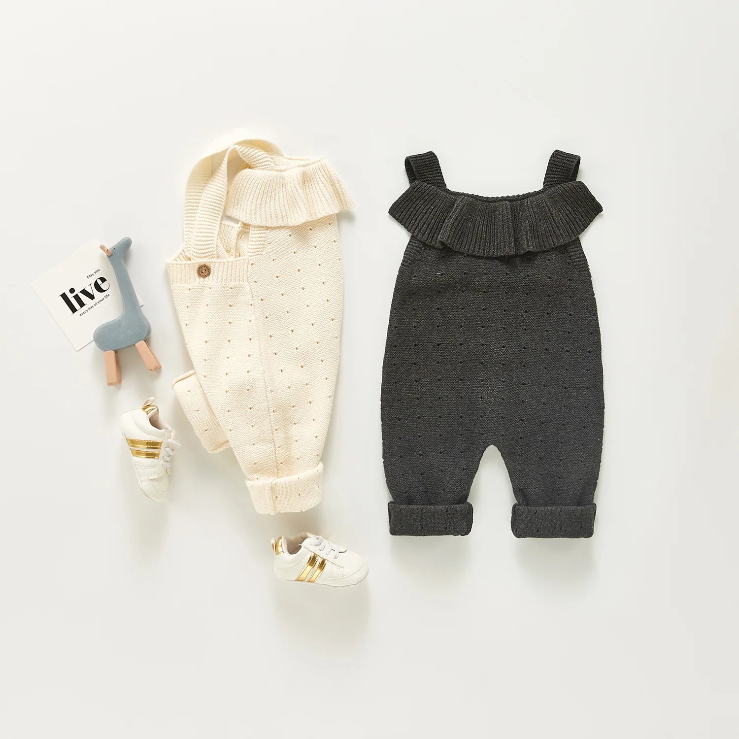 -ベビーサロペット ニット サスペンダージャンプスーツ 2カラー【mh0006146】 - mamahalo shop - サロペットパンツ・サスペンダーパンツ -  べビー服 - 子供服 - 男の子 - 女の子