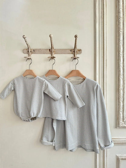 -ベビートップス ボーダー長袖シンプルTシャツ 2カラー - mamahalo shop - 長袖Tシャツ -  べビー服 - 子供服 - 男の子 - 女の子
