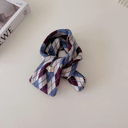 -キッズマフラー ネックウォーマー ニットスカーフ 幾何学 レオパード 無地 - mamahalo shop - ネックウォーマー -  べビー服 - 子供服 - 男の子 - 女の子