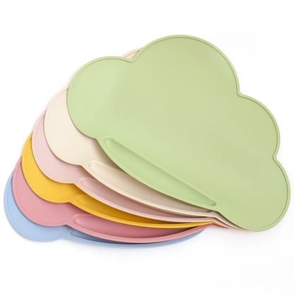 -☺︎ ベビー 雲型 シリコンプレースマット ランチョンマット 防水 キッズマット 子供用食事マット - mamahalo shop - お食事マット -  べビー服 - 子供服 - 男の子 - 女の子