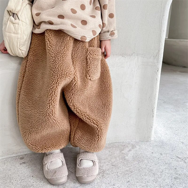 -キッズ ボアフリース ルーズ パンツ - mamahalo shop - ロングパンツ・スウェットパンツ -  べビー服 - 子供服 - 男の子 - 女の子