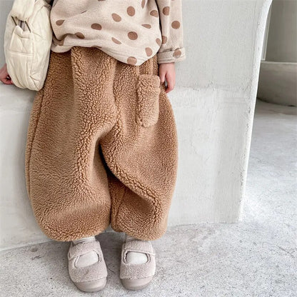 -キッズ ボアフリース ルーズ パンツ - mamahalo shop - ロングパンツ・スウェットパンツ -  べビー服 - 子供服 - 男の子 - 女の子