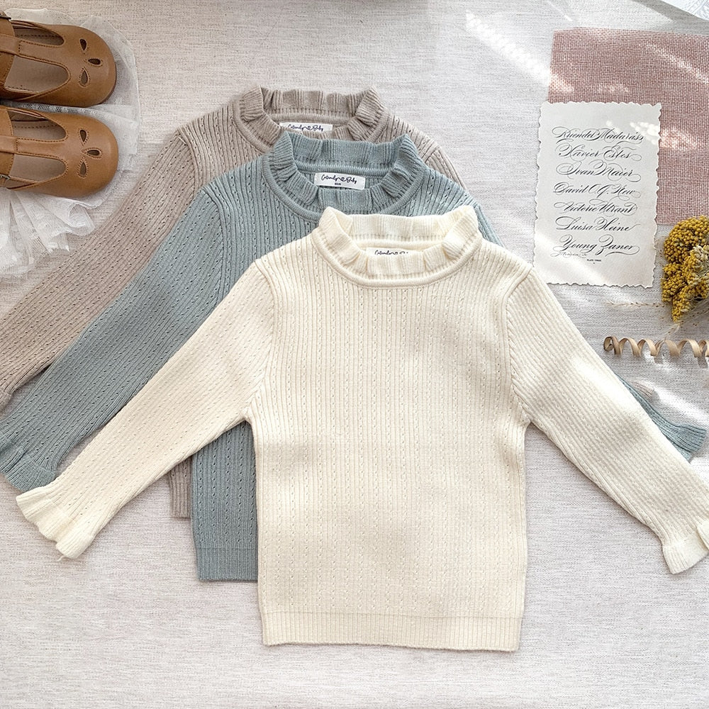 -キッズ ニット フリル 長袖 トップス セーター カットソー - mamahalo shop - ニット・セーター -  べビー服 - 子供服 - 男の子 - 女の子