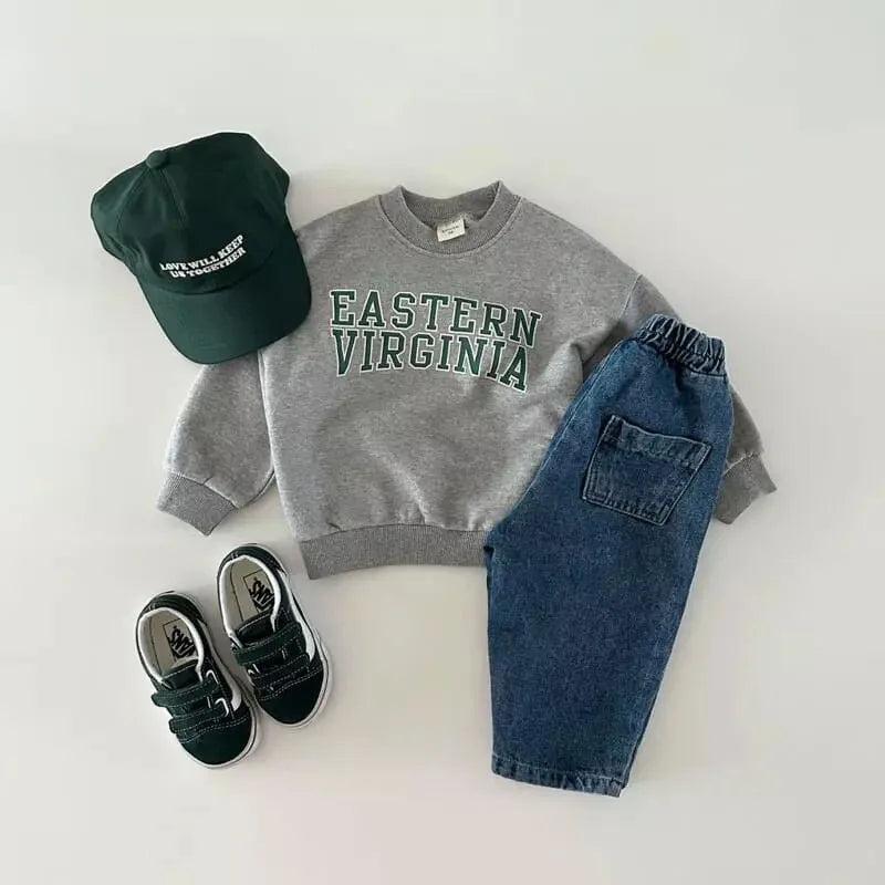 -ベビーキッズパンツ デニムパンツ ルーズパンツ ジーンズ ブラック/ブルー/2カラー - mamahalo shop - デニムパンツ -  べビー服 - 子供服 - 男の子 - 女の子