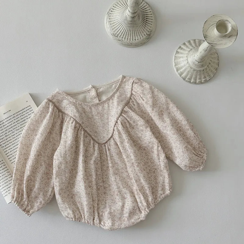 -ベビーロンパース 長袖ボディスーツ ルーズ フラワー花柄プリント【mh0006386】 - mamahalo shop - 長袖ロンパース -  べビー服 - 子供服 - 男の子 - 女の子