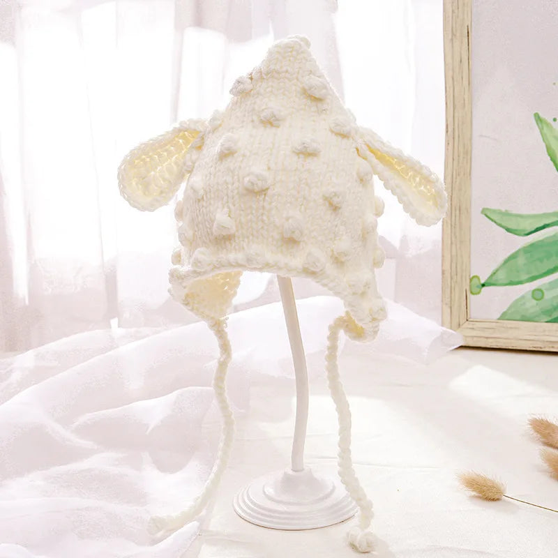 -ベビー キッズ ニット 耳付き とんがり 帽子 - mamahalo shop - ベビー用帽子 -  べビー服 - 子供服 - 男の子 - 女の子