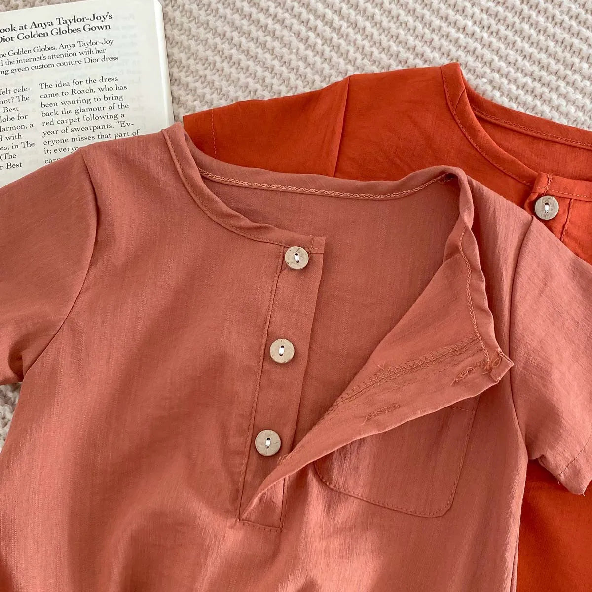 -ベビーロンパース 半袖シャツボディスーツ 2カラー【mh0004478】 - mamahalo shop - 半袖ロンパース -  べビー服 - 子供服 - 男の子 - 女の子