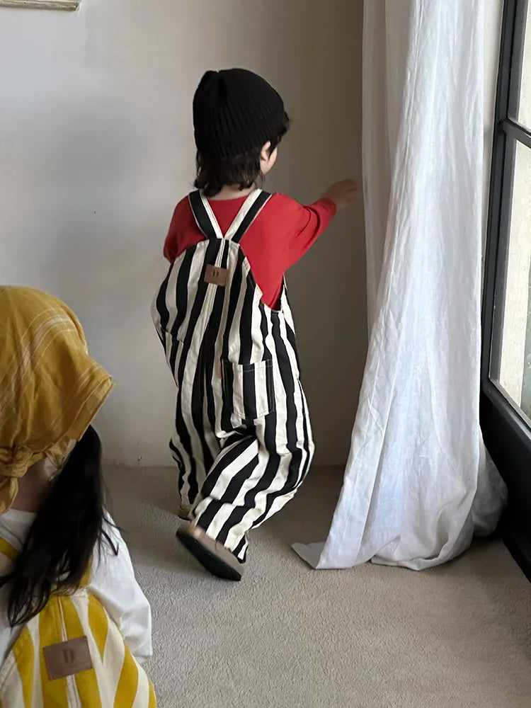 -キッズオーバーオール ストライプルーズサスペンダーパンツ 2カラー【mh0006899】 - mamahalo shop - オーバーオール -  べビー服 - 子供服 - 男の子 - 女の子