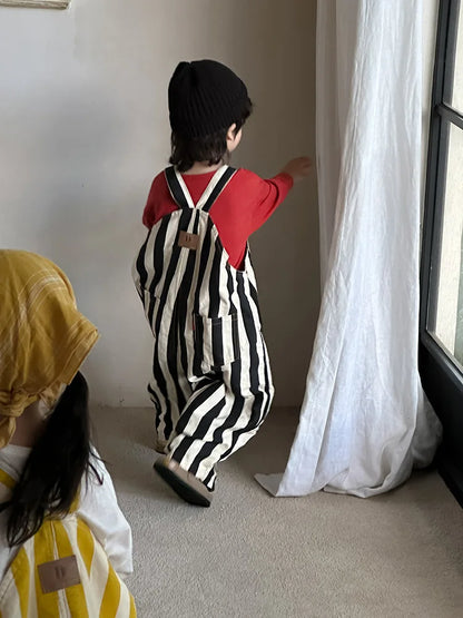 -キッズオーバーオール ストライプルーズサスペンダーパンツ 2カラー【mh0006899】 - mamahalo shop - オーバーオール -  べビー服 - 子供服 - 男の子 - 女の子