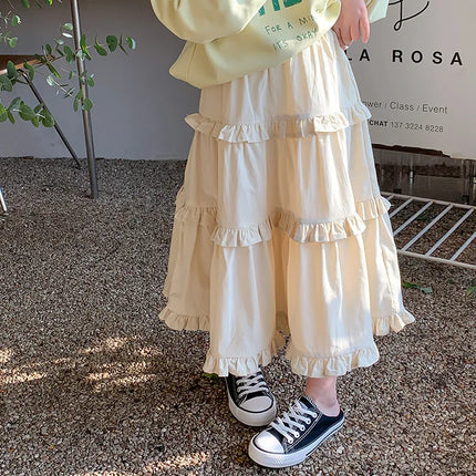 キッズスカート フリルティアードスカート ケーキスカート ホワイト - mamahalo shop - スカート - ベビー服 - 子供服 - 男の子 - 女の子