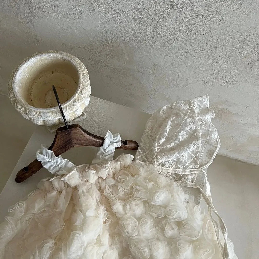 -ベビーキッズワンピース シフォンローズ キャミソールドレスワンピース【mh0004779】 - mamahalo shop - ノースリーブワンピース -  べビー服 - 子供服 - 男の子 - 女の子