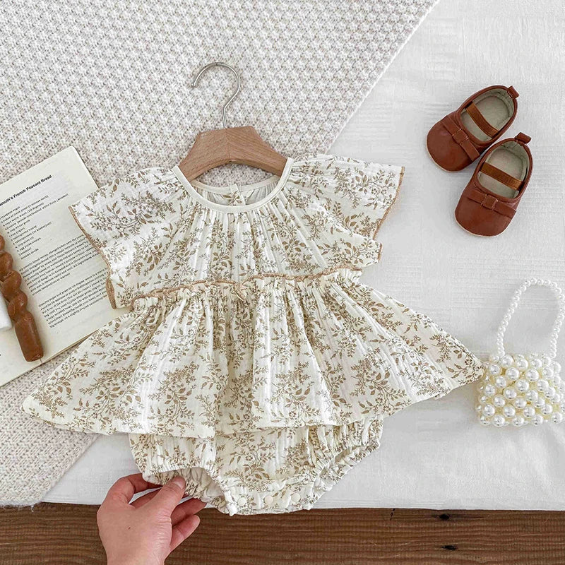 -ベビーロンパース ノースリーブ スカートボディスーツ/スタンドフリルボディスーツ【mh0006130】 - mamahalo shop - 半袖ロンパース -  べビー服 - 子供服 - 男の子 - 女の子