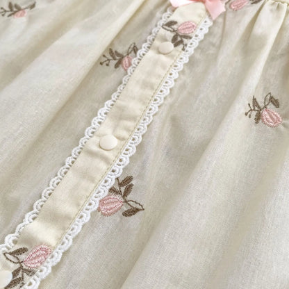 -ベビーセットアップ 2点セット/ロンパース フラワー刺繍長袖チュニックブラウス＋ブルマパンツ/長袖ジャンプスーツ【mh0007411】 - mamahalo shop - 長袖セットアップ -  べビー服 - 子供服 - 男の子 - 女の子