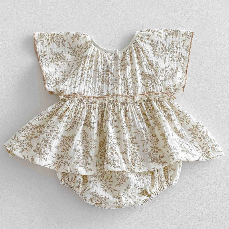 -ベビーロンパース ノースリーブ スカートボディスーツ/スタンドフリルボディスーツ【mh0006130】 - mamahalo shop - 半袖ロンパース -  べビー服 - 子供服 - 男の子 - 女の子