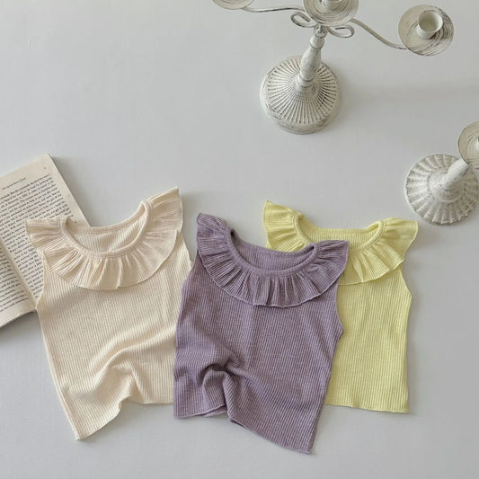 -ベビートップス ロータス サークル襟 ノースリーブTシャツ 3カラー【mh0006296】 - mamahalo shop - タンクトップ・キャミソール・ノースリーブトップス -  べビー服 - 子供服 - 男の子 - 女の子